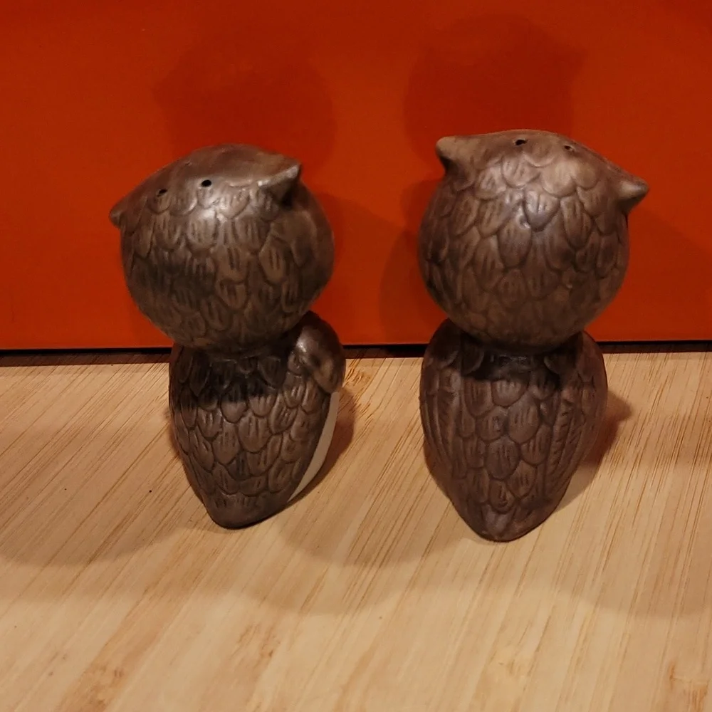Brown and White Owl Salt & Pepper Set - Picture 3 of 4